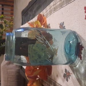 Vintage Ball Glass blue canning jar.